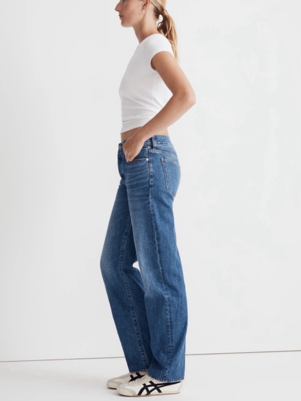 Madewell low slung Straight Leg Jeans in Medium Blue Wash 29 - Picture 3 of 12